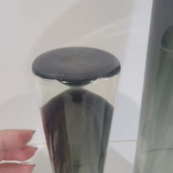 Whitefriars art glass vases set of 2 pewter 9 and 6 in - Picture 12 of 12